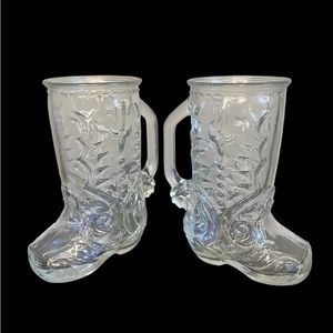 2 Libby‎ cowboy boot beer mug